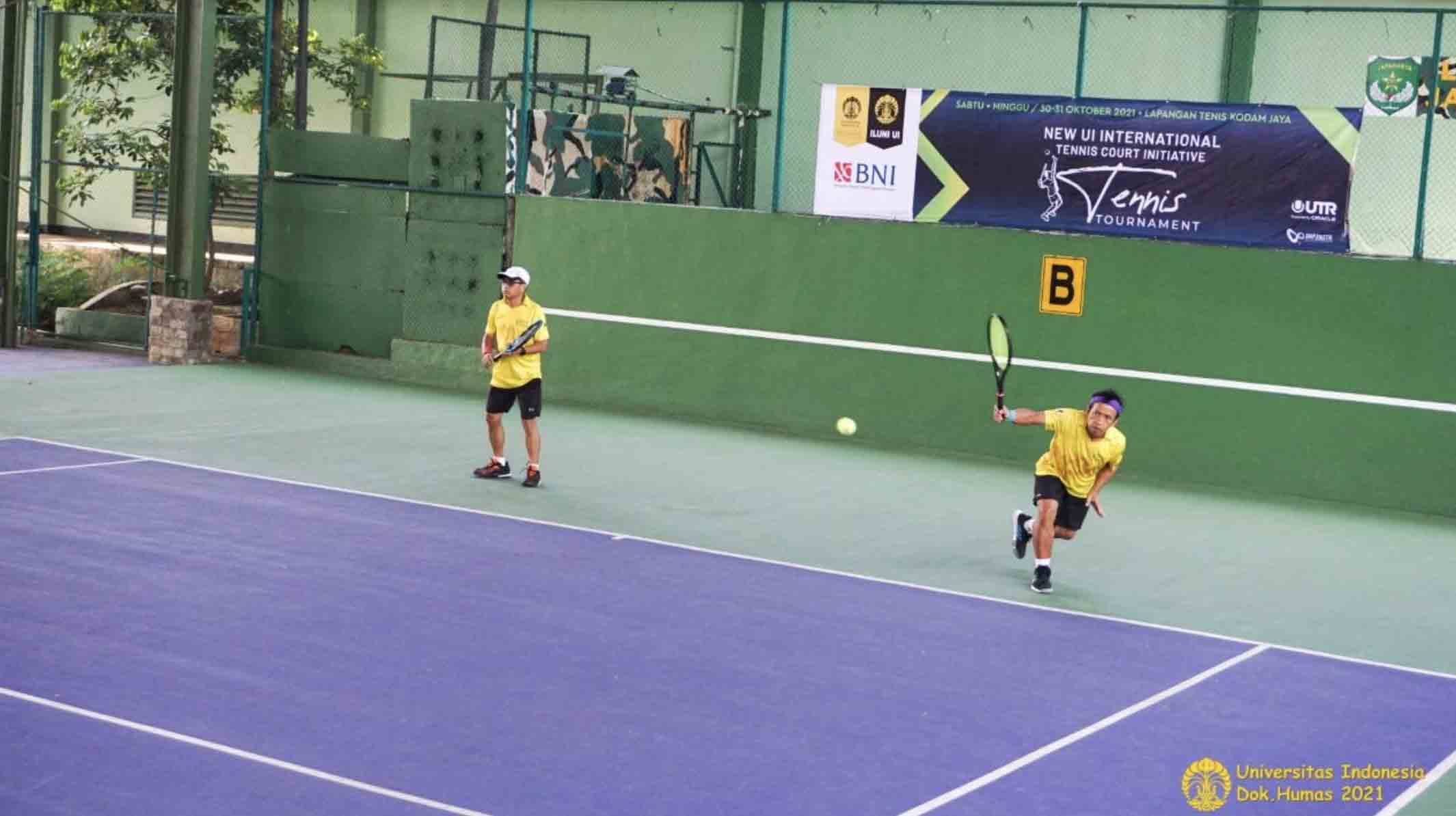Universitas Indonesia (UI) menggelar New UI International Tennis Court Initiative Kick-off Charity Tournament 2021 di Lapangan Tenis Kodam Jaya, Cawang, Jakarta Timur