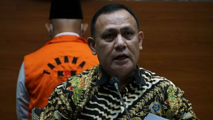 Ketua KPK Firli Bahuri saat jumpa pers di Gedung KPK, Jakarta, Kamis (18/11/2021) terkait dengan penetapan Bupati Hulu Sungai Utara Abdul Wahid sebagai tersangka.