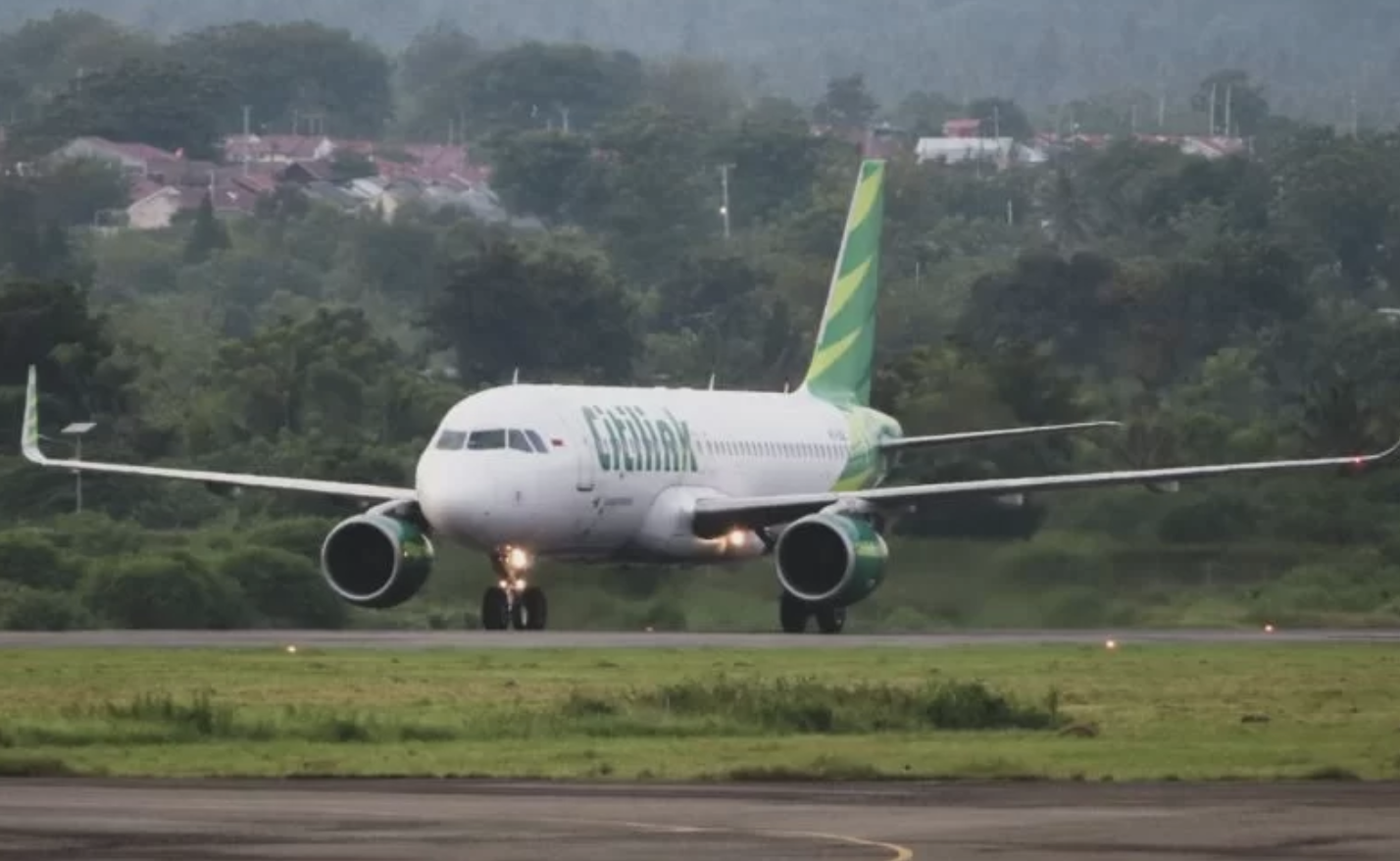 Ilustrasi- salah satu pesawat maskapai Citilink mendarat di Bandara Halim Perdana Kusuma, Jakarta.
