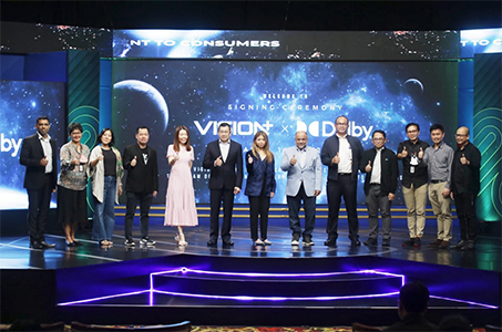 Hary Tanoesoedibjo selaku Executive Chairman dari MNC Group bersama Pankaj Kedia, Managing Director, Emerging Markets Dolby Laboratories . (Foto : indoposnews/ist/vision+)