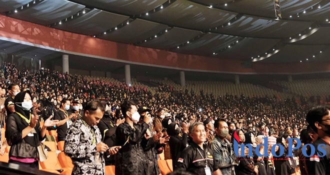 Suasana kongres pertama PKR di Sentul Internasional Convention Center (SICC), Kecamatan Babakan Madang, Kabupaten Bogor, Minggu (12/6/22). (indoposnews/achmad Sukarno)