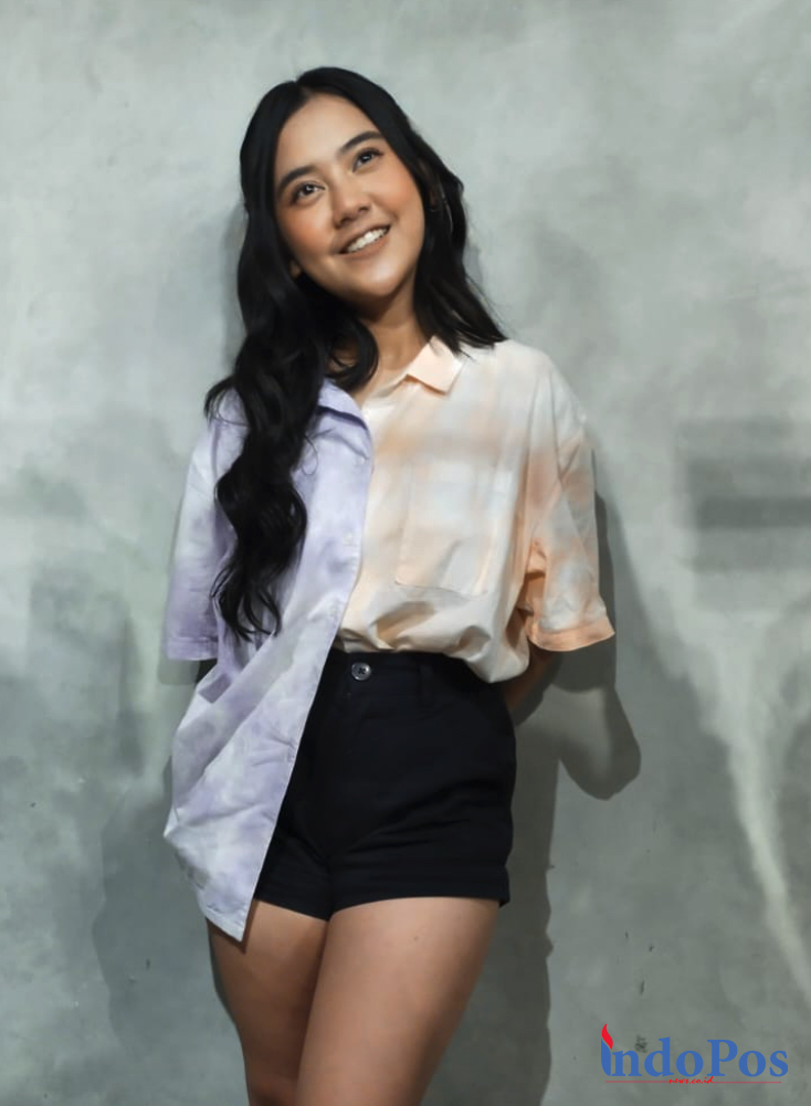 Aktris Ziva Magnolya saat jumpa pers Film Sinar Untuk Genta di kantor KlikFilm, Kamis (23/6)
