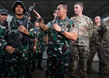 Panglima TNI, Jenderal TNI Andika Perkasa di Amborawang, Samboja, dekat Balikpapan, Kalimantan Timur