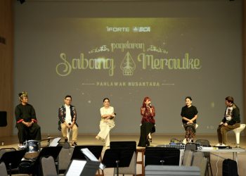 Sejumlah seniman lintas genre dan generasi menjalani sesi latihan Bersama jelang Pagelaran Sabang Merauke ‘Pahlawan Nusantara’ yang akan diselenggarakan pada 19 Agustus dan 20 Agustus 2023 di JIExpo Theatre, Jakarta.
